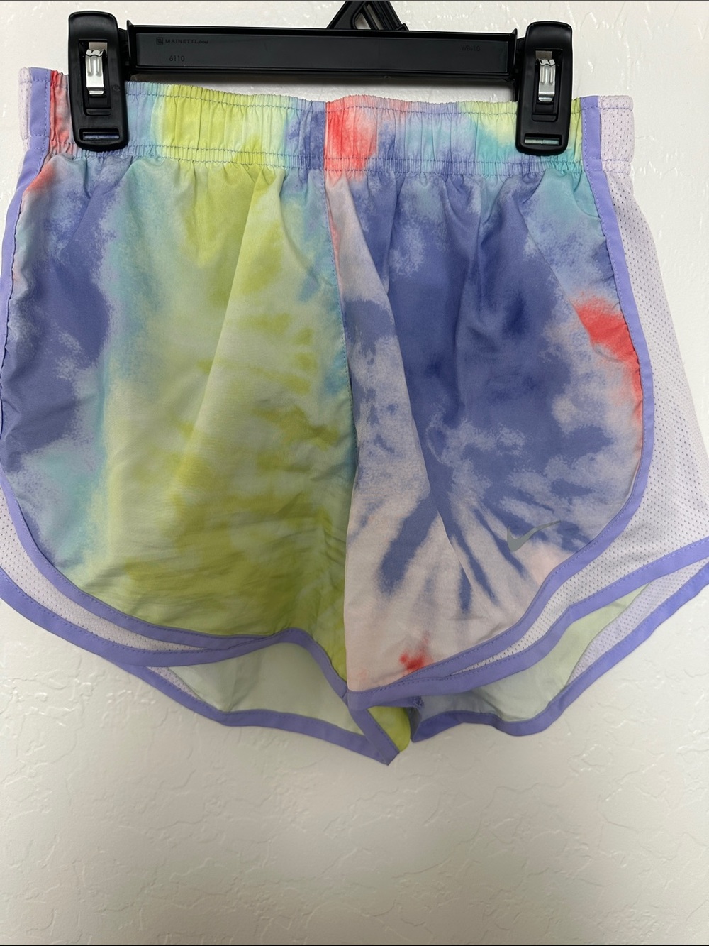 Nike Women’s Pastel Tie-Dye Athletic Shorts — Lavender Trim